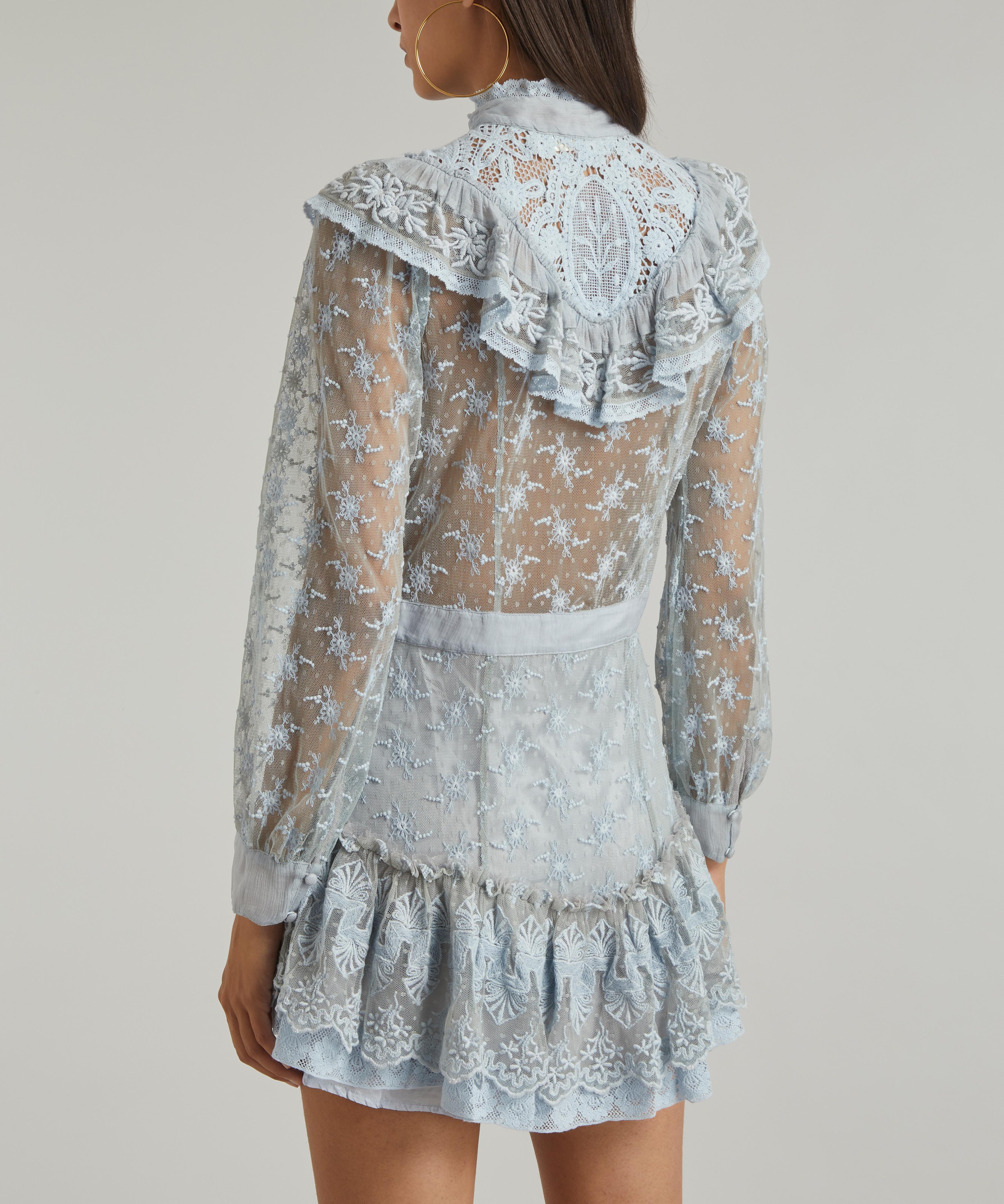 LoveShackFancy - Trisha Lace Mini-Dress image number 3