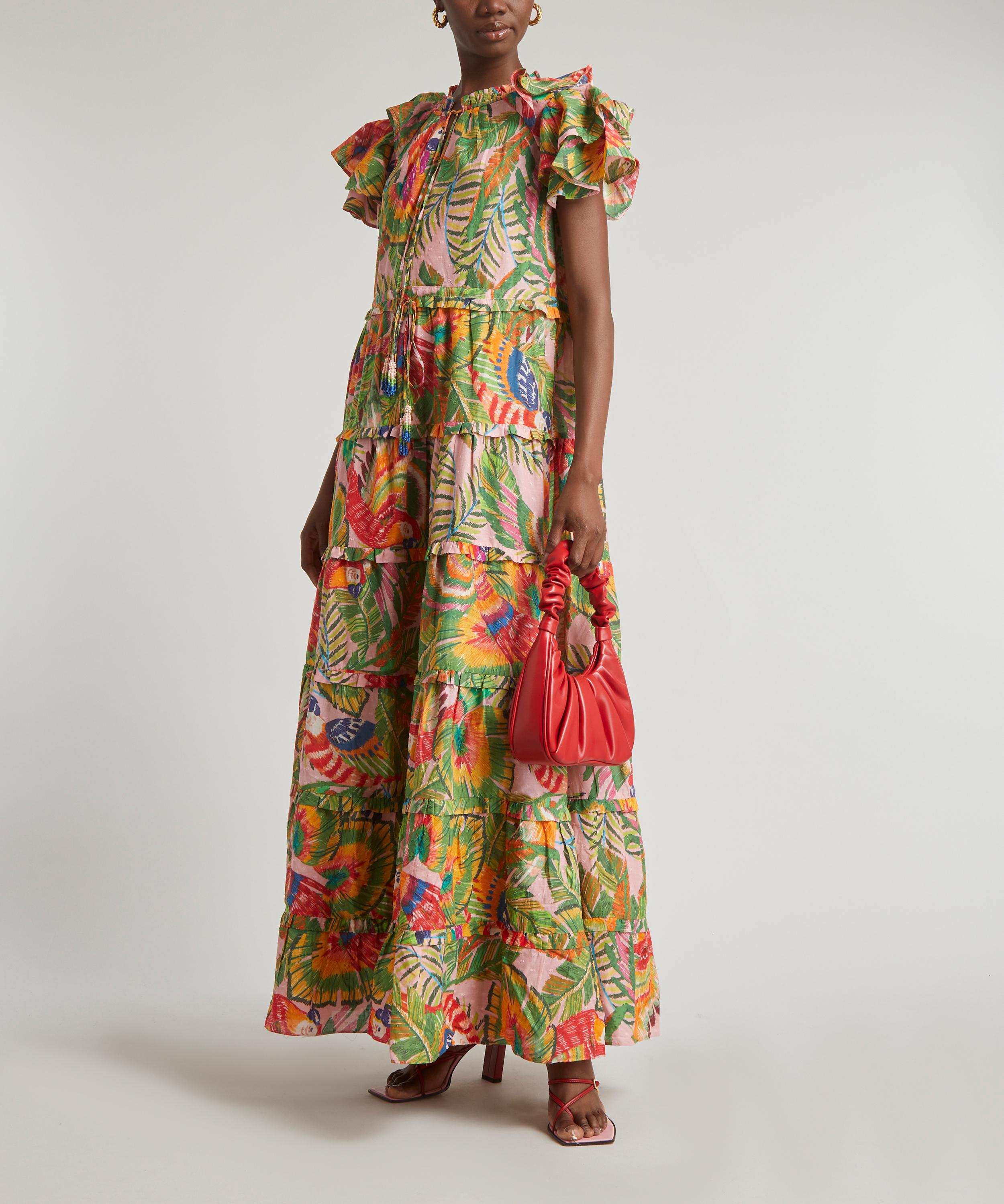 FARM Rio - Leaves Flutter-Sleeve Maxi-Dress image number 1