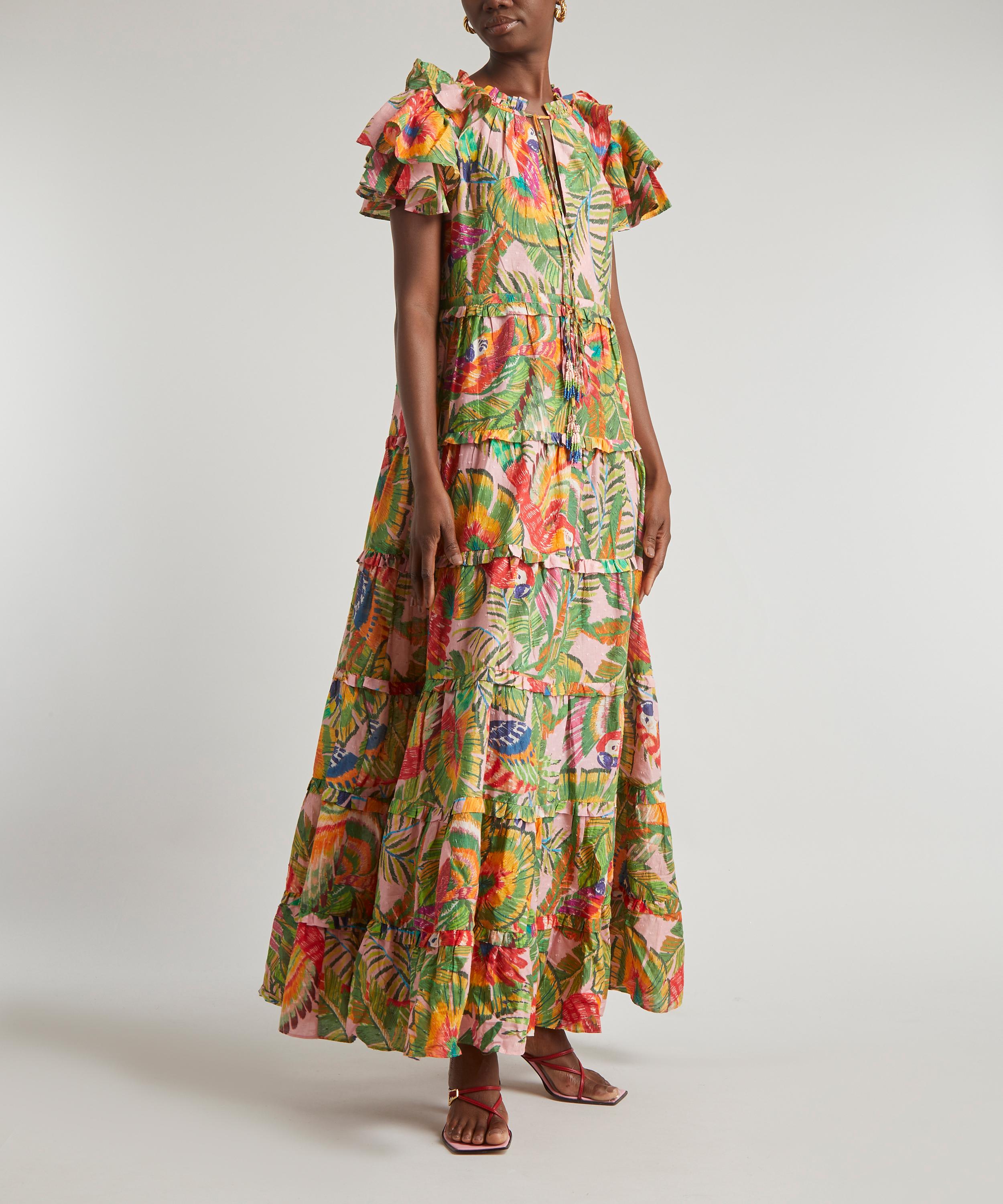 FARM Rio - Leaves Flutter-Sleeve Maxi-Dress image number 2