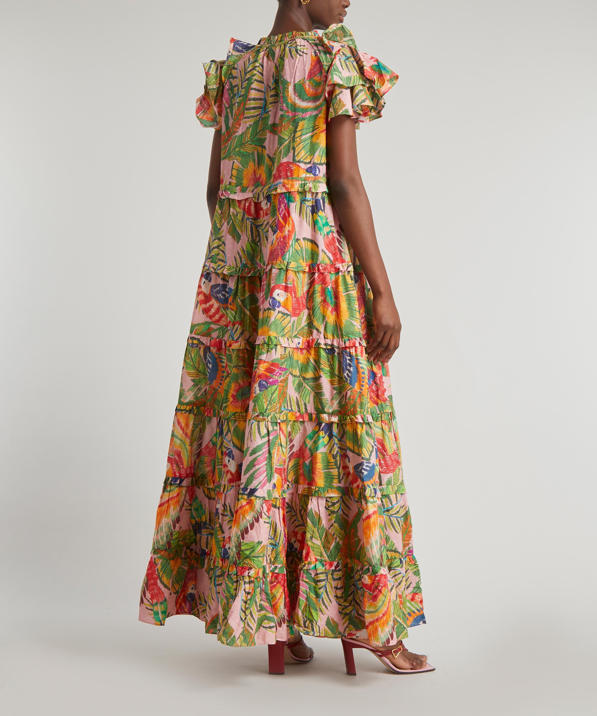 FARM Rio - Leaves Flutter-Sleeve Maxi-Dress image number 3