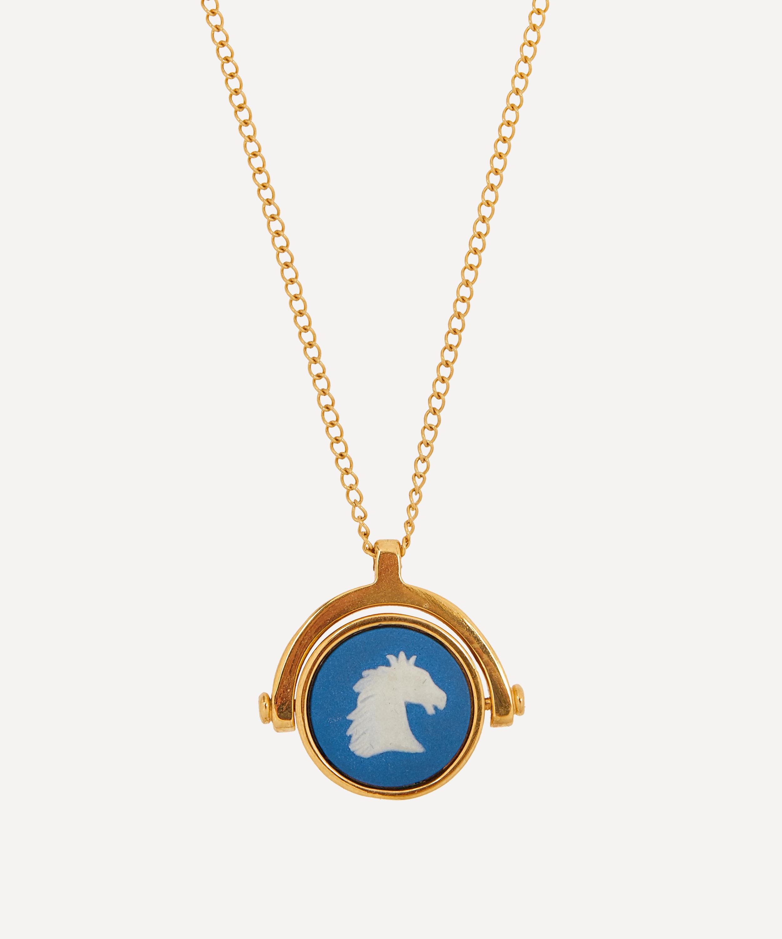 Ferian - 14ct Gold-Plated Wedgewood Horse Head Swivel Pendant Necklace image number 0