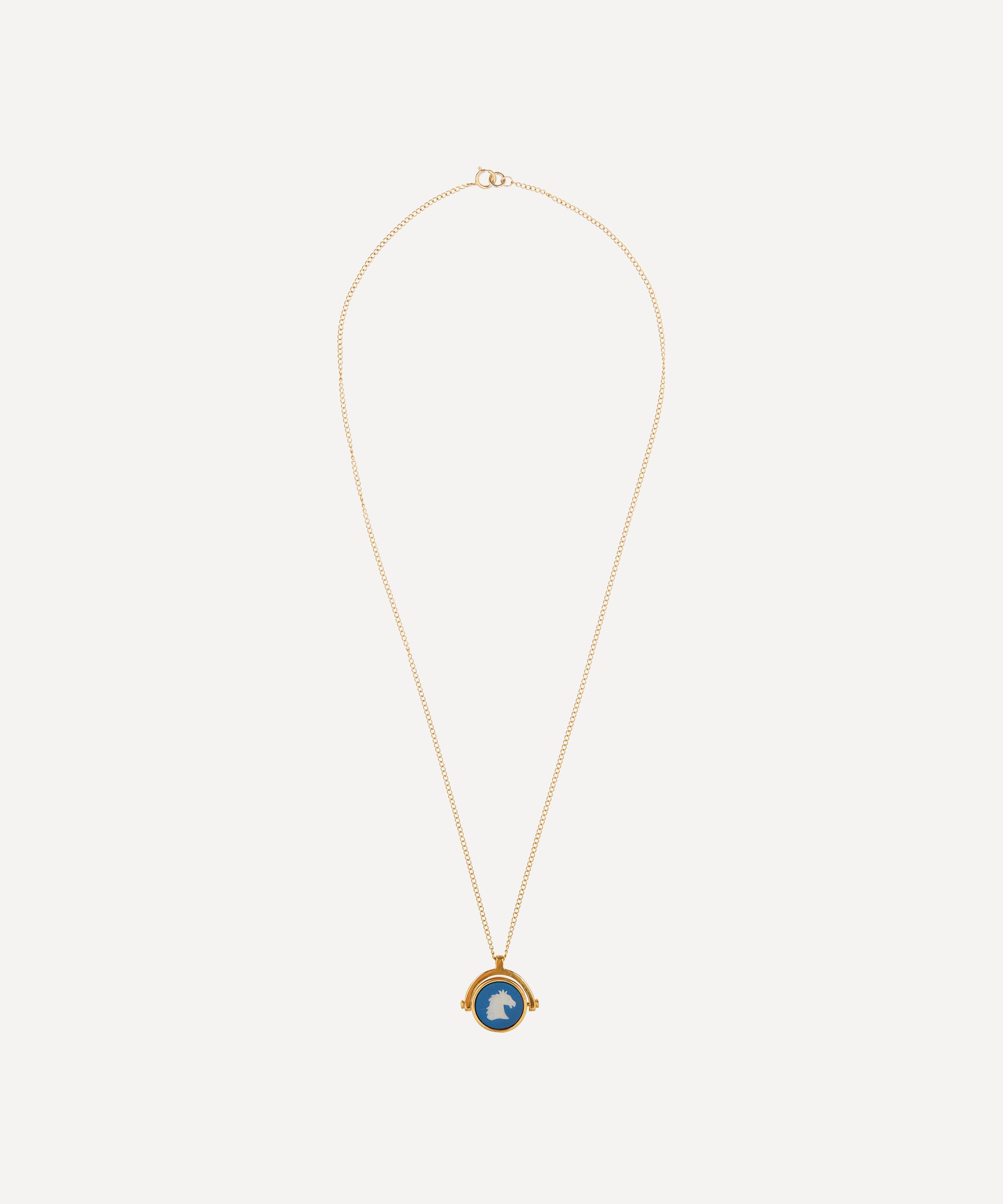 Ferian - 14ct Gold-Plated Wedgewood Horse Head Swivel Pendant Necklace image number 2