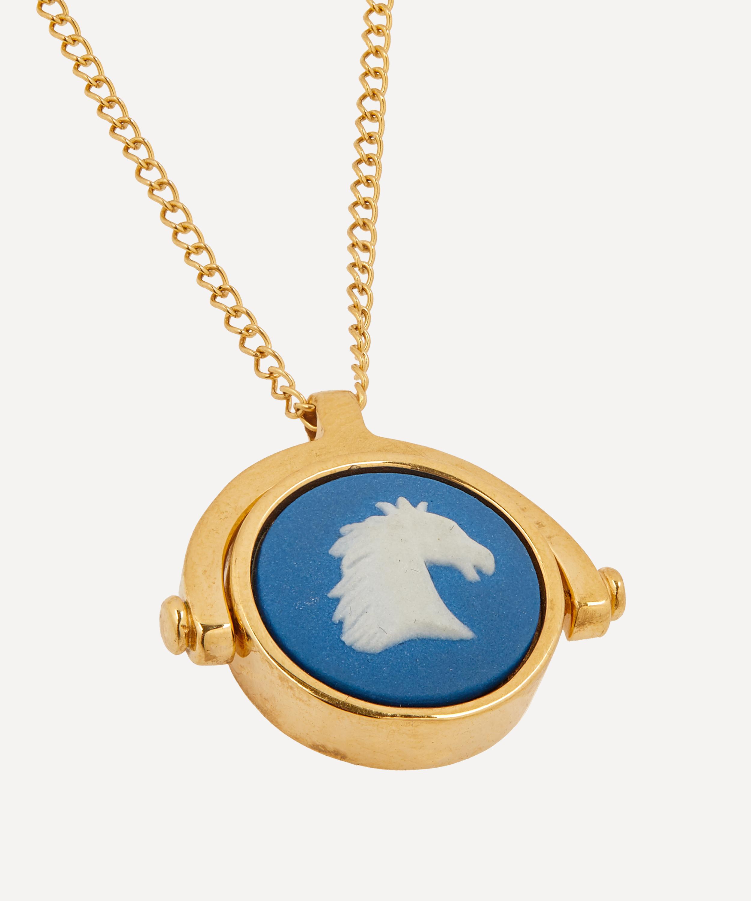Ferian - 14ct Gold-Plated Wedgewood Horse Head Swivel Pendant Necklace image number 3