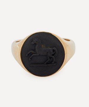Ferian - 9ct Gold Wedgwood Prancing Horse Round Signet Ring image number 0