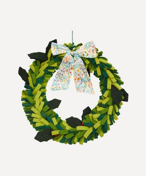 Christmas - Holly Wreath with 12 Days of Christmas Liberty Print Bow image number 0