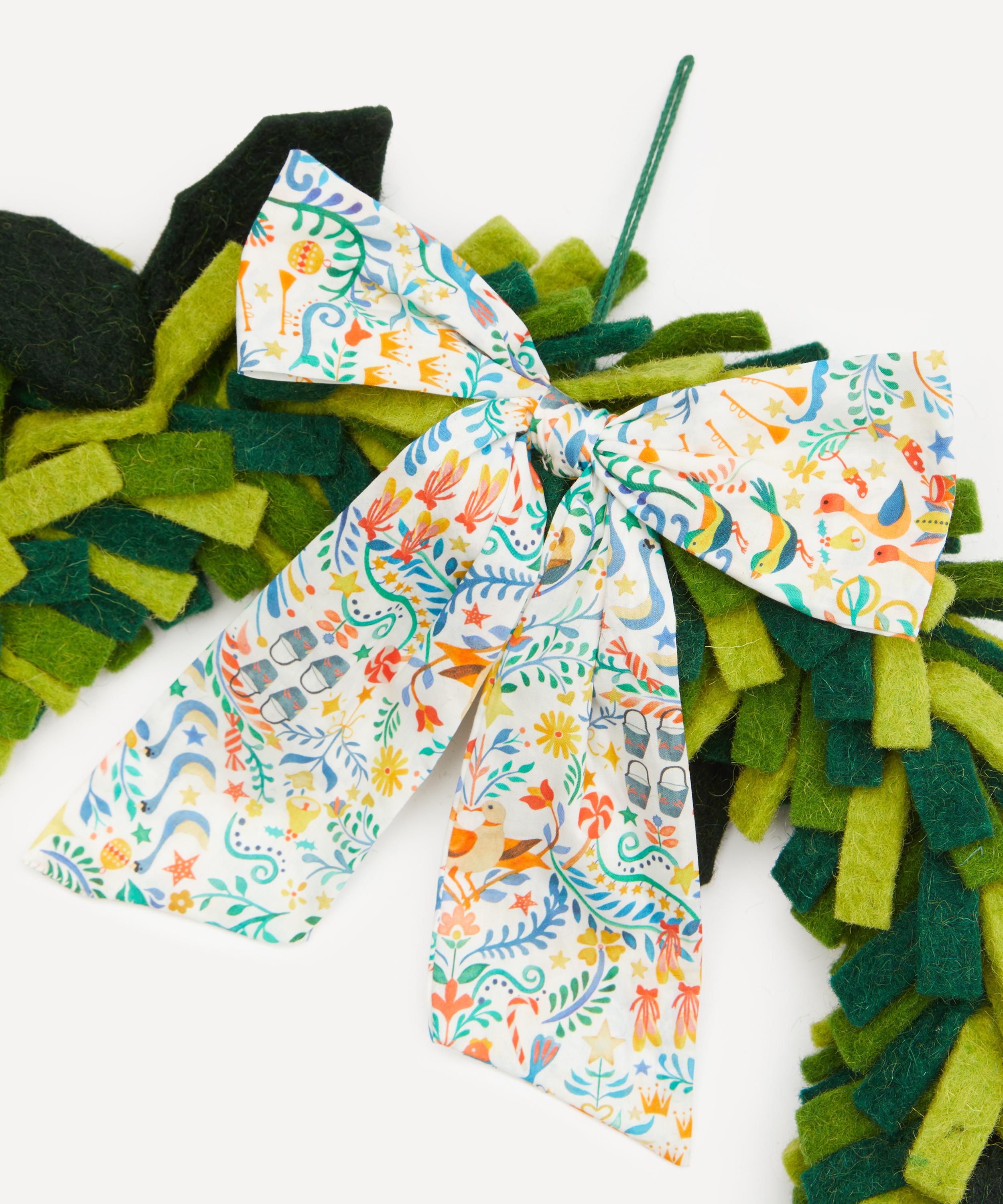 Christmas - Holly Wreath with 12 Days of Christmas Liberty Print Bow image number 1