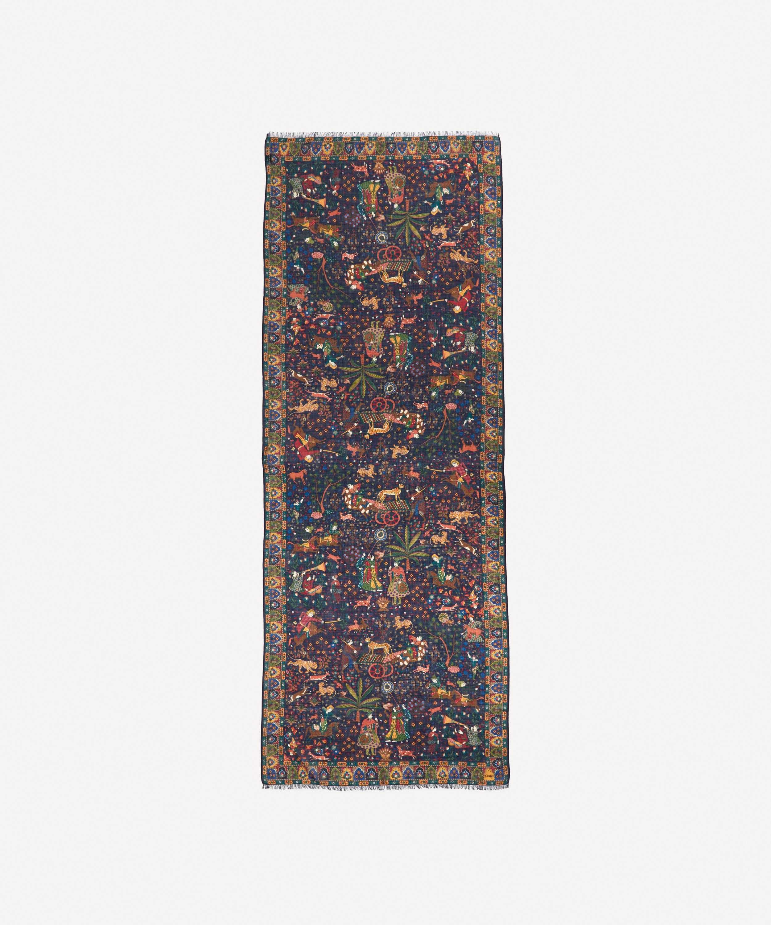 Drakes - Mughal Hunter Wool-Silk Scarf image number 1
