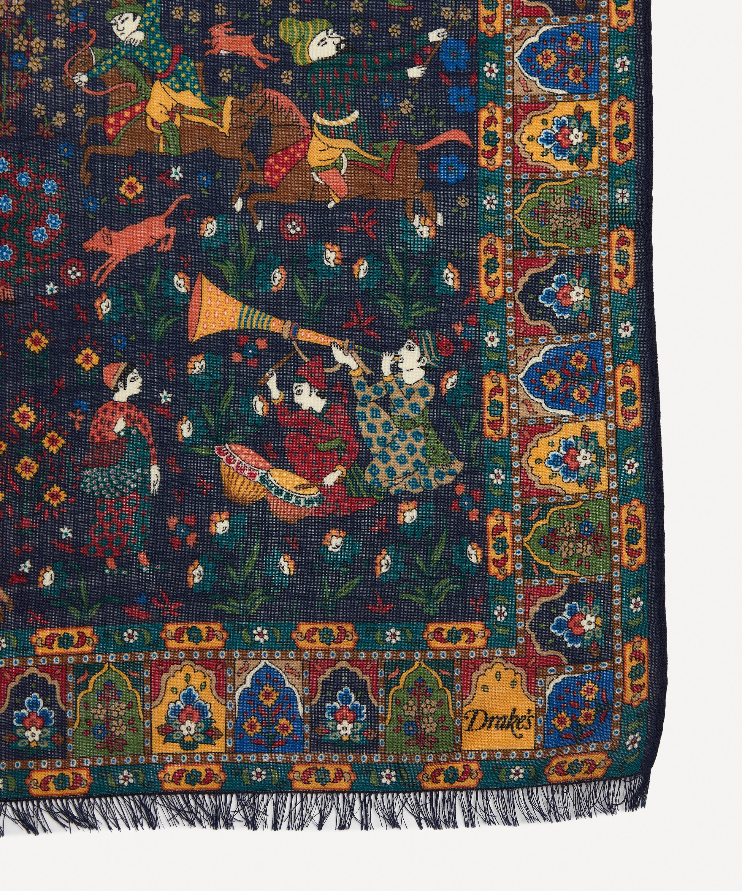 Drakes - Mughal Hunter Wool-Silk Scarf image number 2