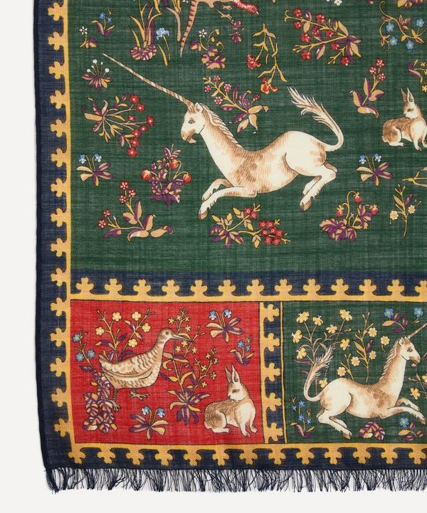 Drakes Unicorn Print Wool-Silk Scarf | Liberty Drakes Unicorn Print Wool-Silk Scarf | Liberty