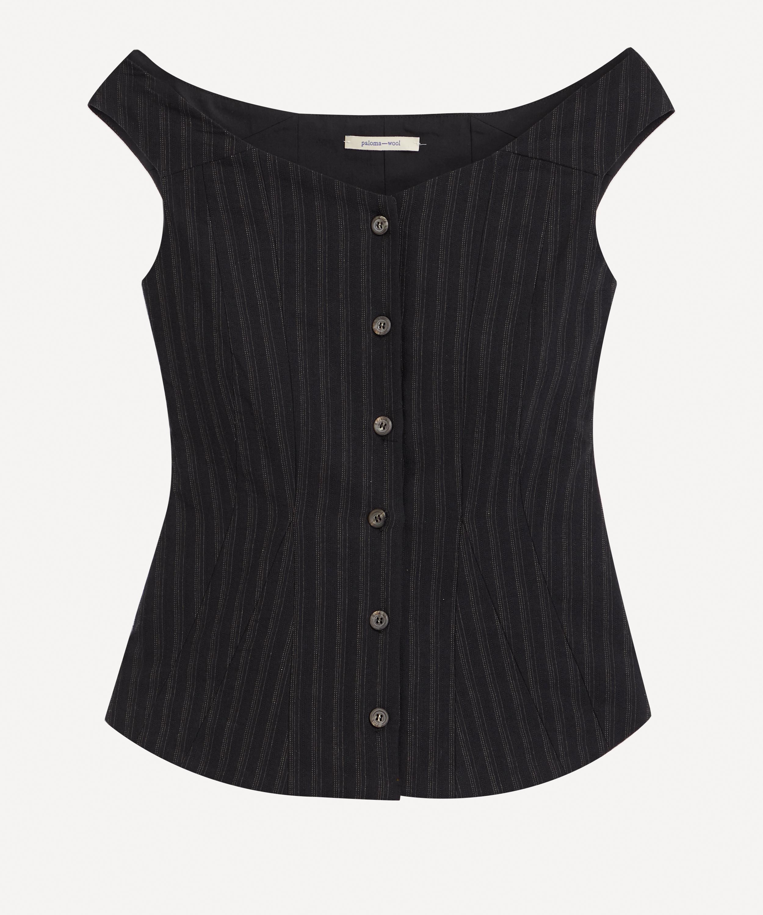 Paloma Wool Phantom Off-Shoulder Button-Up Top | Liberty