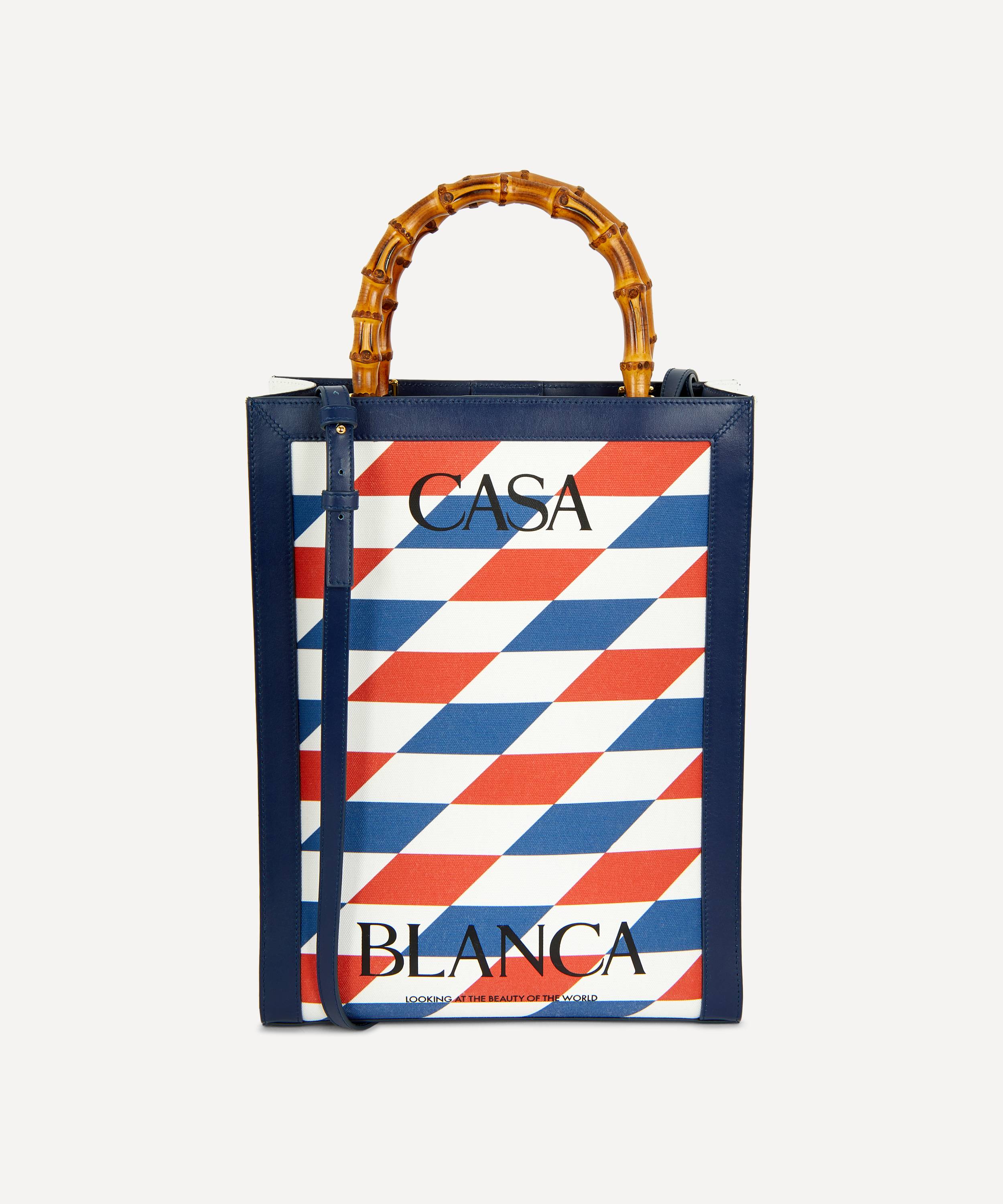 logo-print canvas tote bag