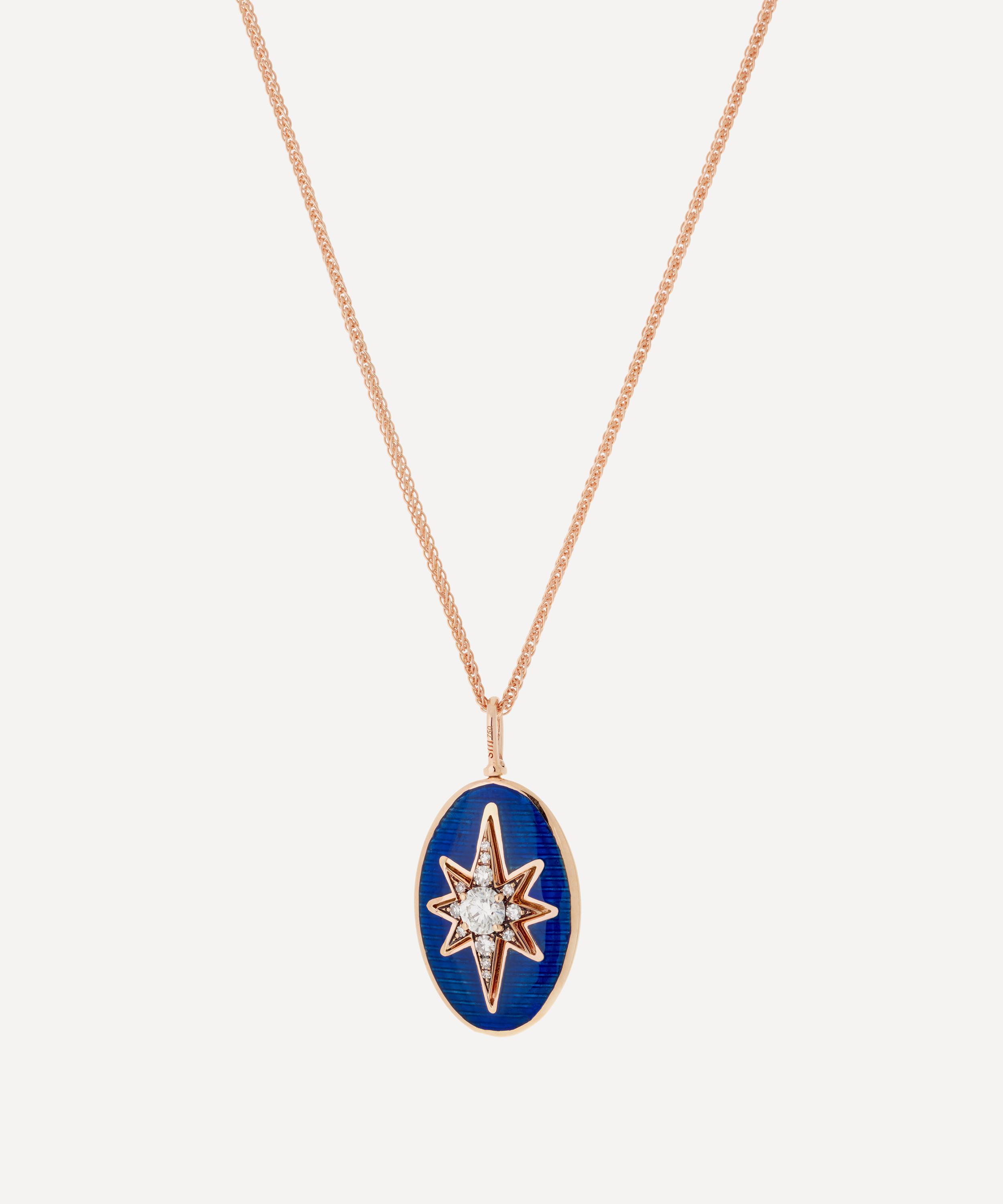 Selim Mouzannar - 18ct Rose Gold Aida Enamel Diamond Pendant Necklace image number 0