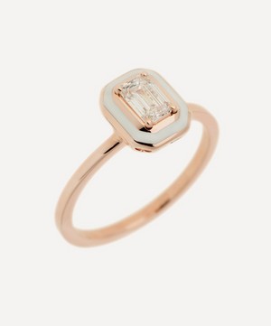Selim Mouzannar - 18ct Rose Gold Mina Enamel Diamond Ring image number 0