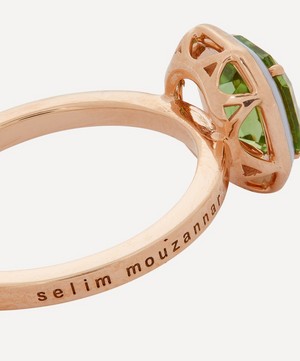 Selim Mouzannar - 18ct Rose Gold Mina Enamel Tourmaline Ring image number 3