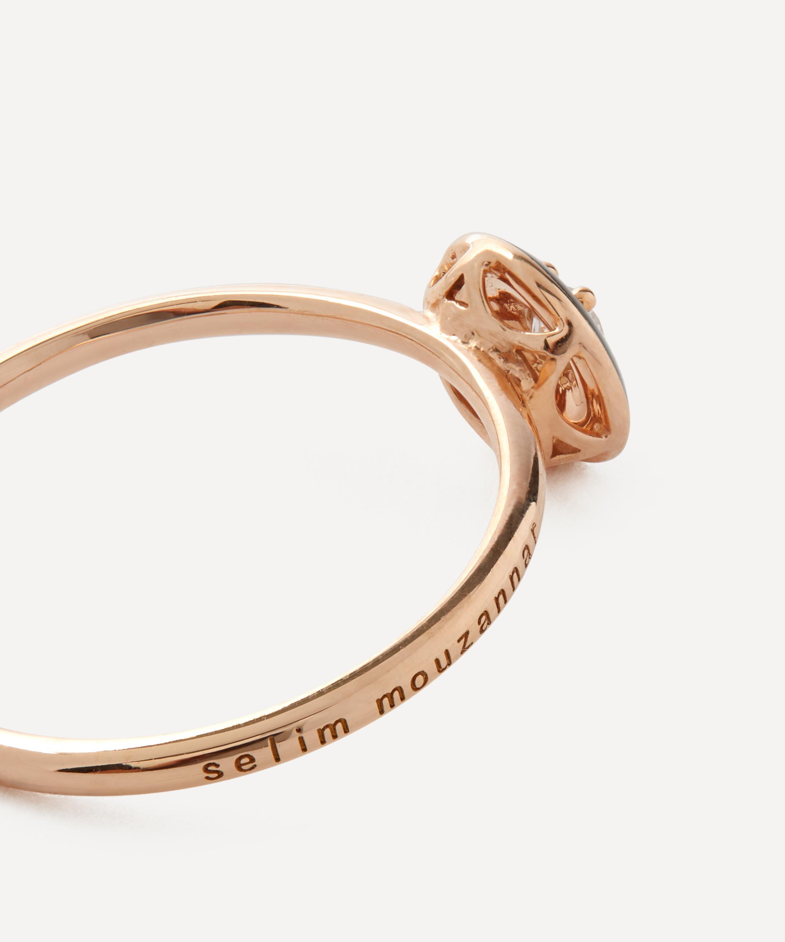Selim Mouzannar - 18ct Rose Gold Mina Enamel Diamond Ring image number 1