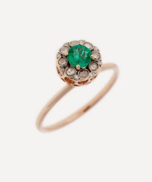 Selim Mouzannar - 18ct Rose Gold Beirut Rosace Emerald and Diamond Ring image number 0