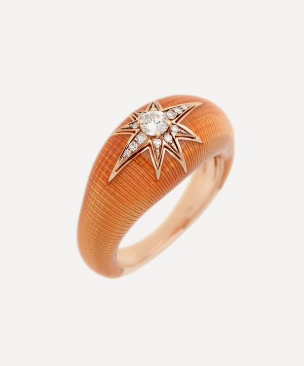 Selim Mouzannar - 18ct Rose Gold Aida Enamel and Diamond Ring image number null