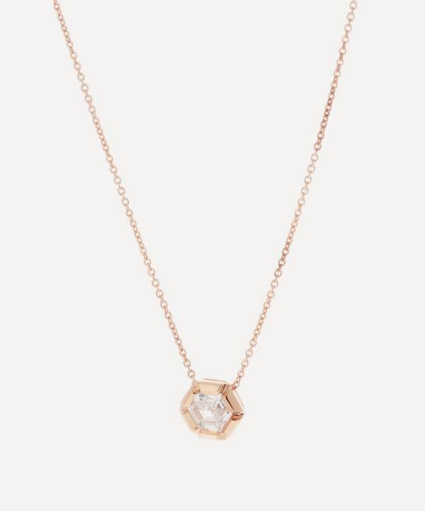 Selim Mouzannar - 18ct Rose Gold Rose De France Diamond Pendant Necklace