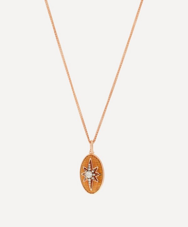 Selim Mouzannar - 18ct Rose Gold Aida Enamel and Diamond Pendant Necklace image number null
