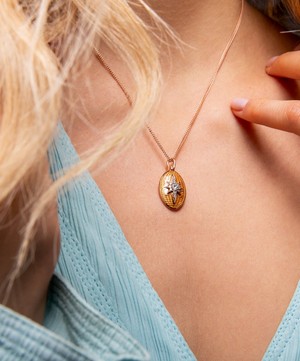 Selim Mouzannar - 18ct Rose Gold Aida Enamel and Diamond Pendant Necklace image number 2