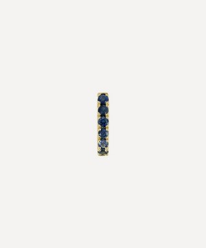 14ct Gold Blue Sapphire Huggie Hoop Earring
