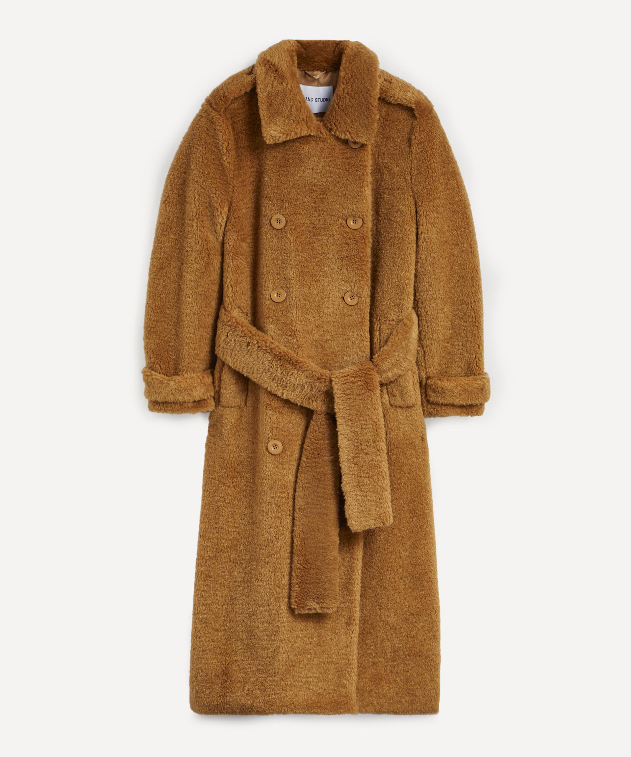 STAND STUDIO Towa Faux-Fur Trench Coat | Liberty