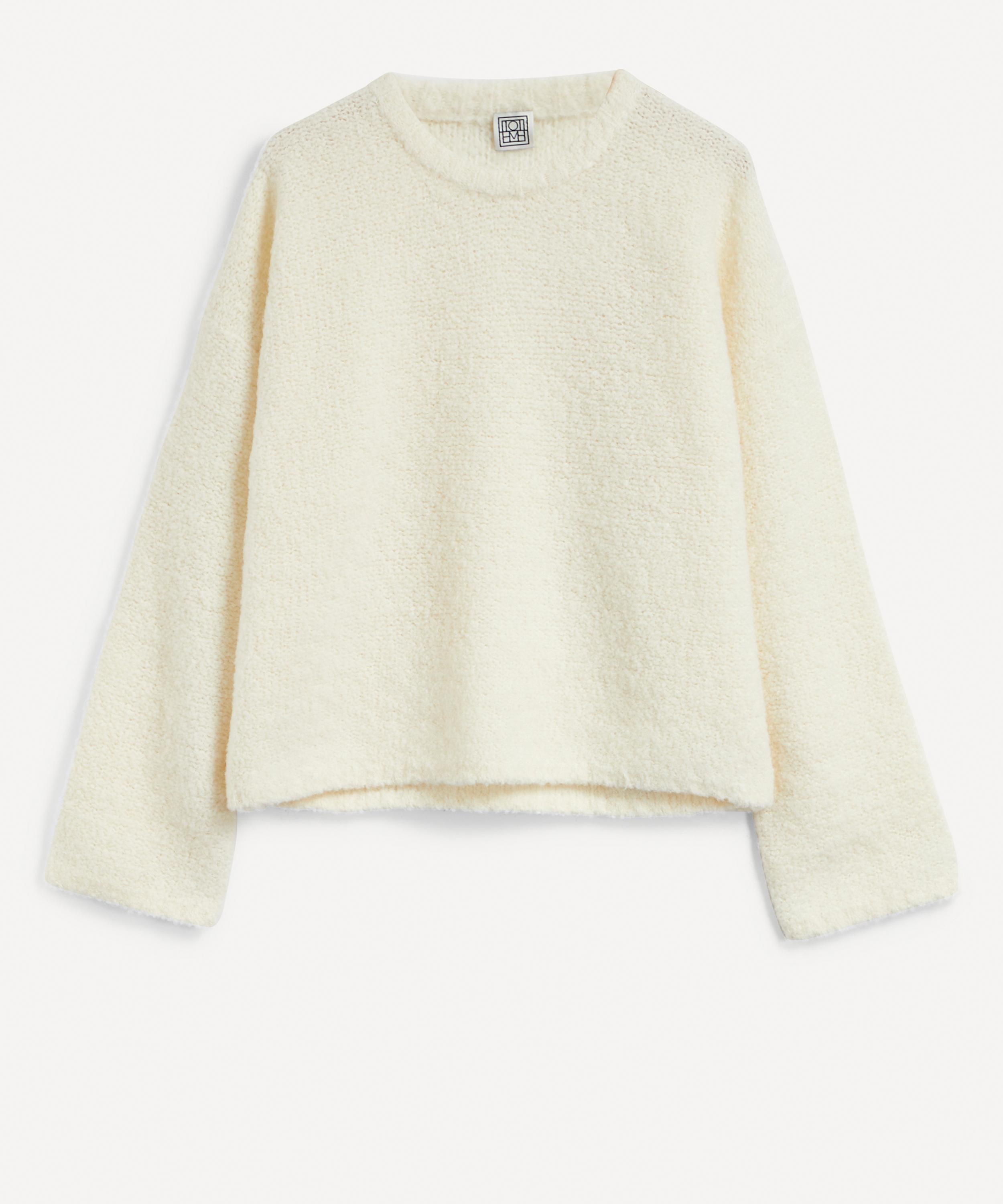 Boxy Boucle Knit Extended Neck Jumper