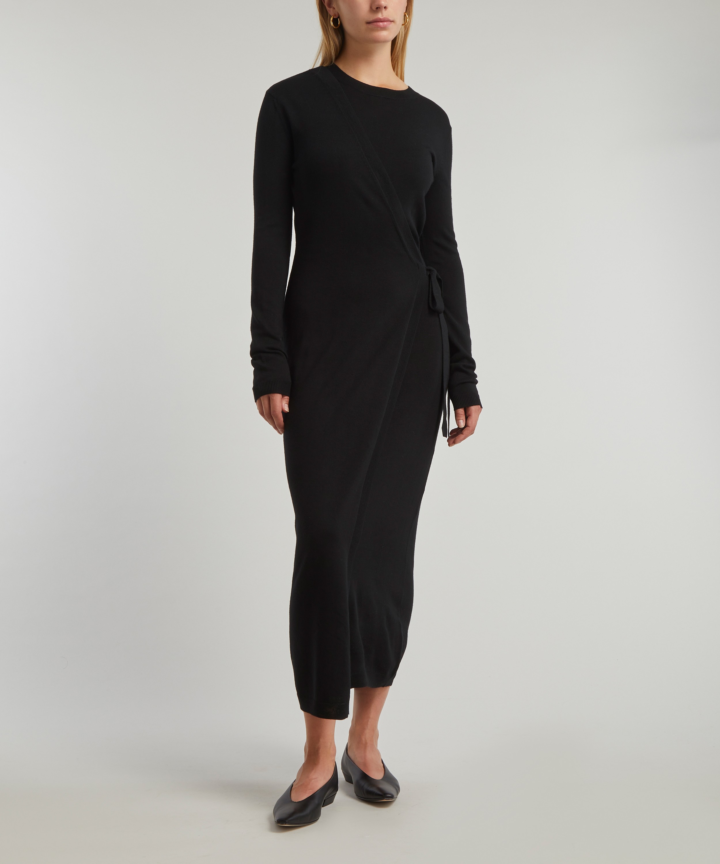 Totême - Knitted Merino Wrap Dress image number 2