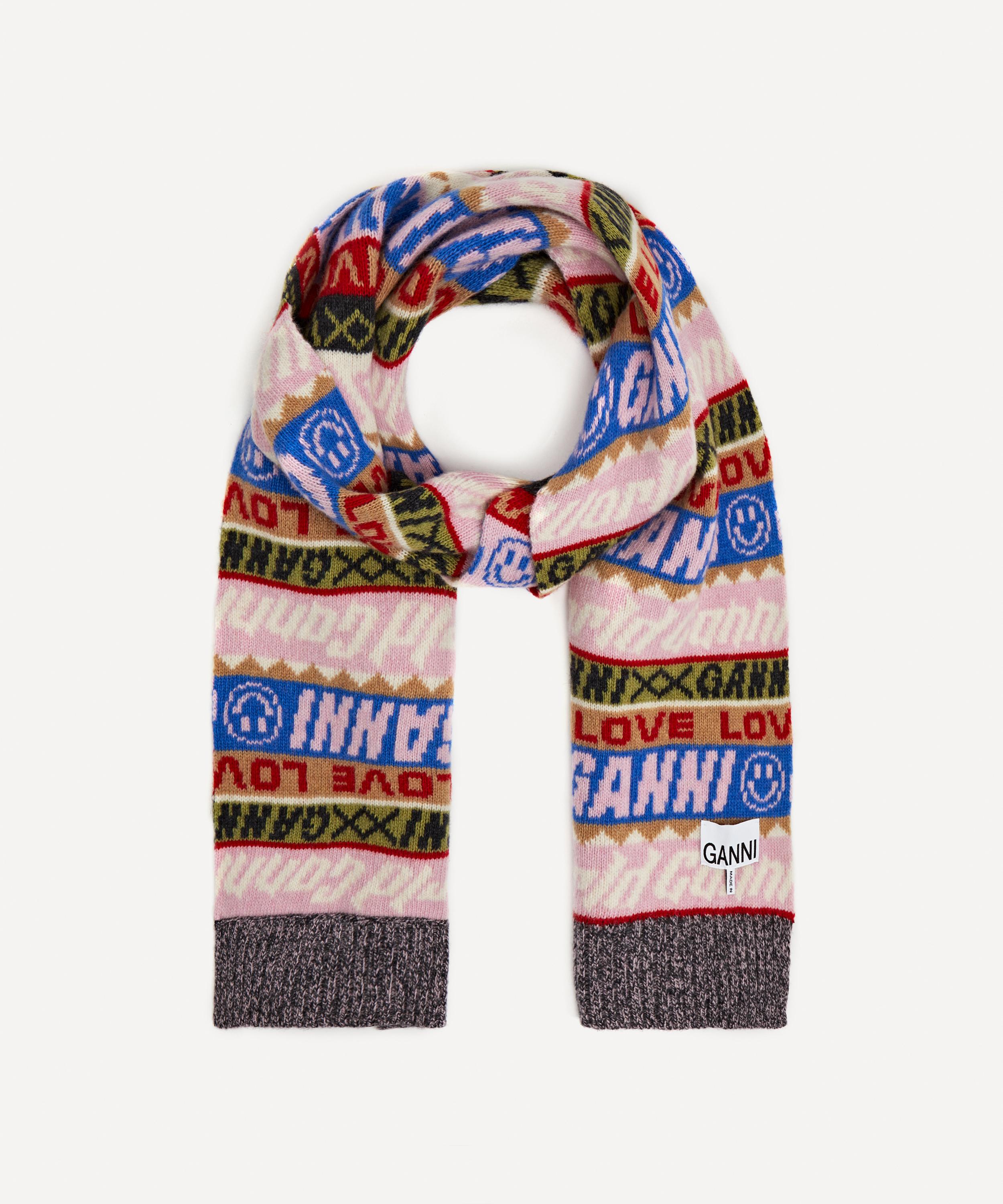 Ganni Graphic Wool Scarf | Liberty