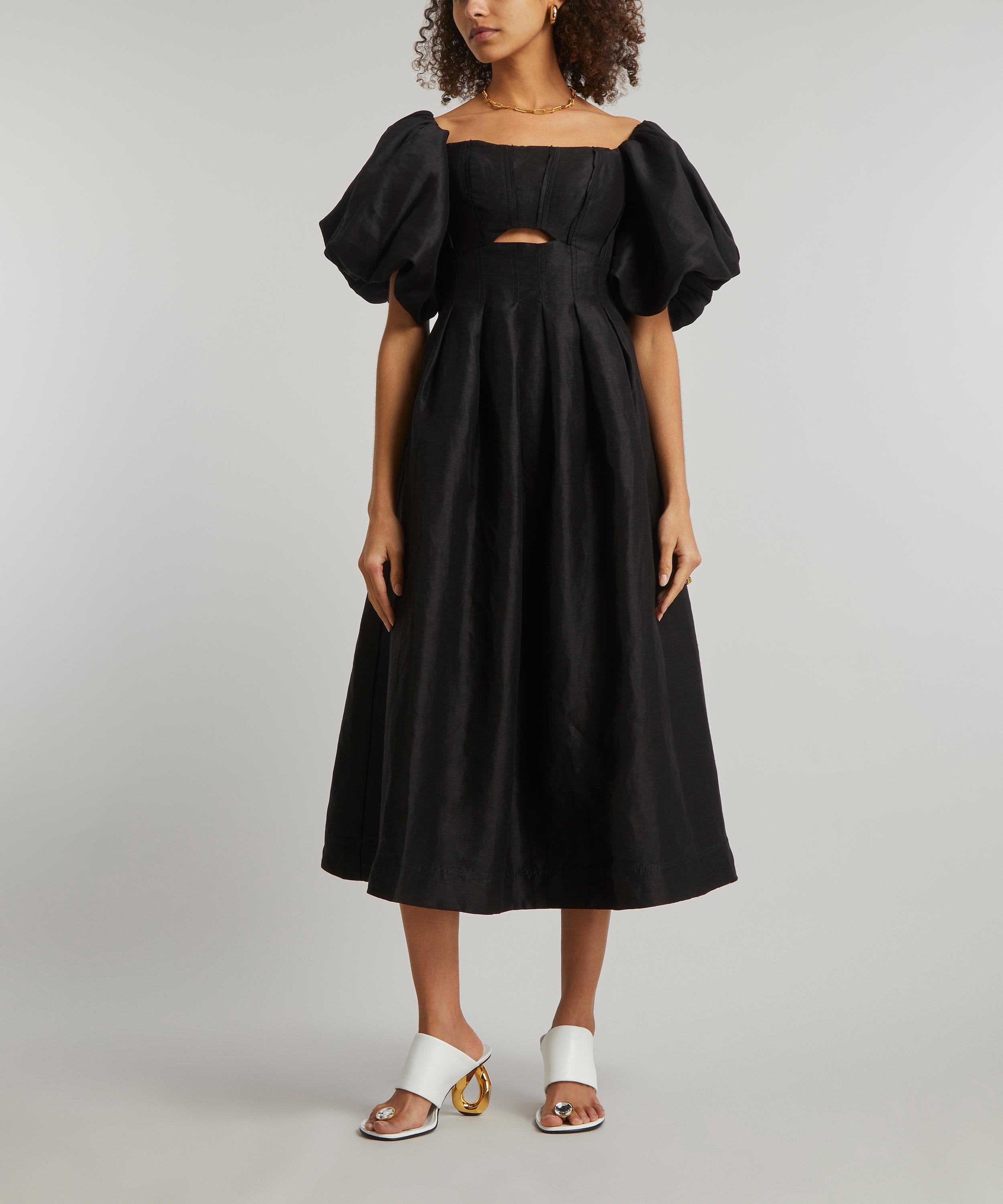 Aje - Eugenie Off-the-Shoulder Linen-Blend Dress image number 2