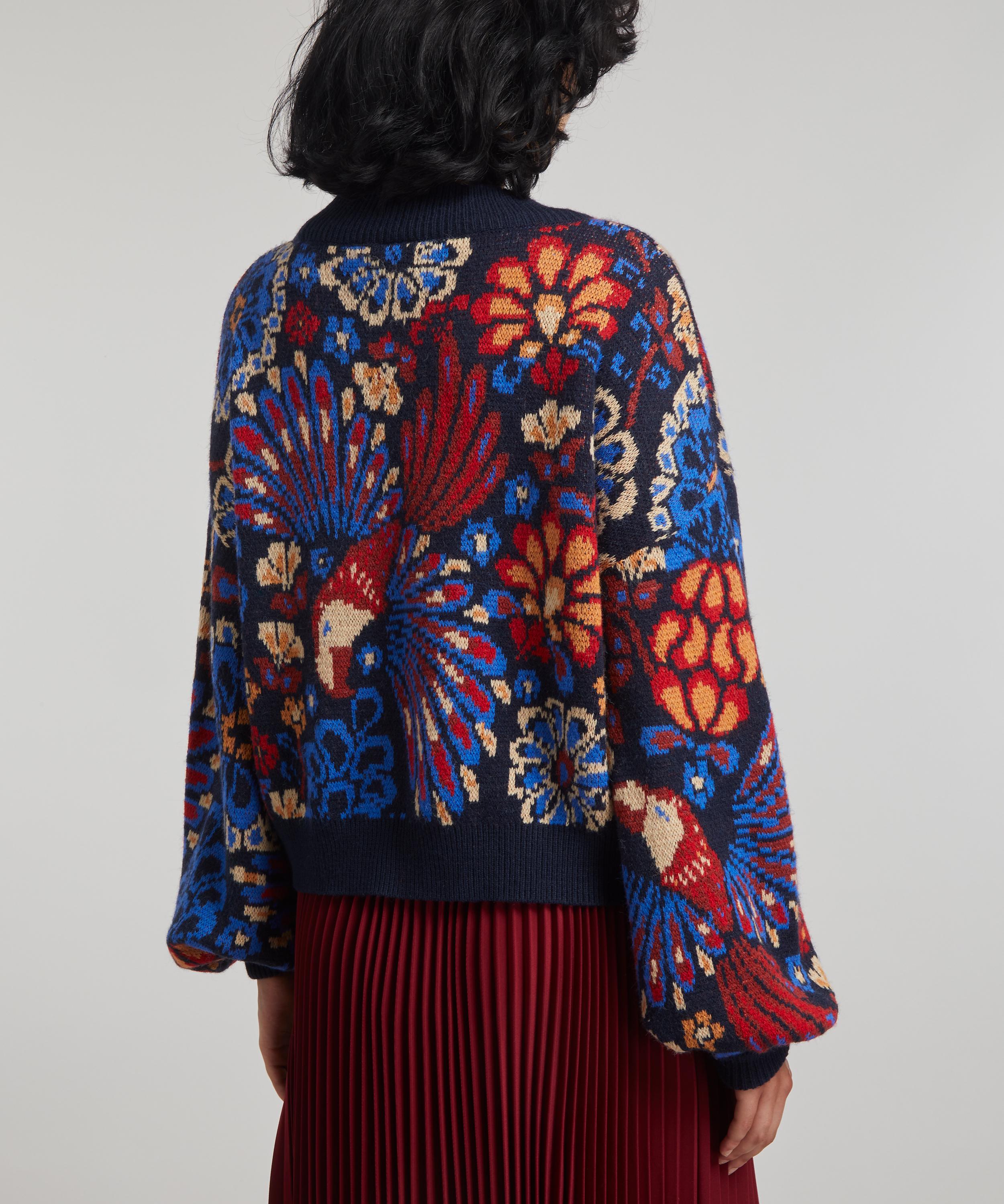 FARM Rio - Pineapple Flowers Navy Sweater image number 3