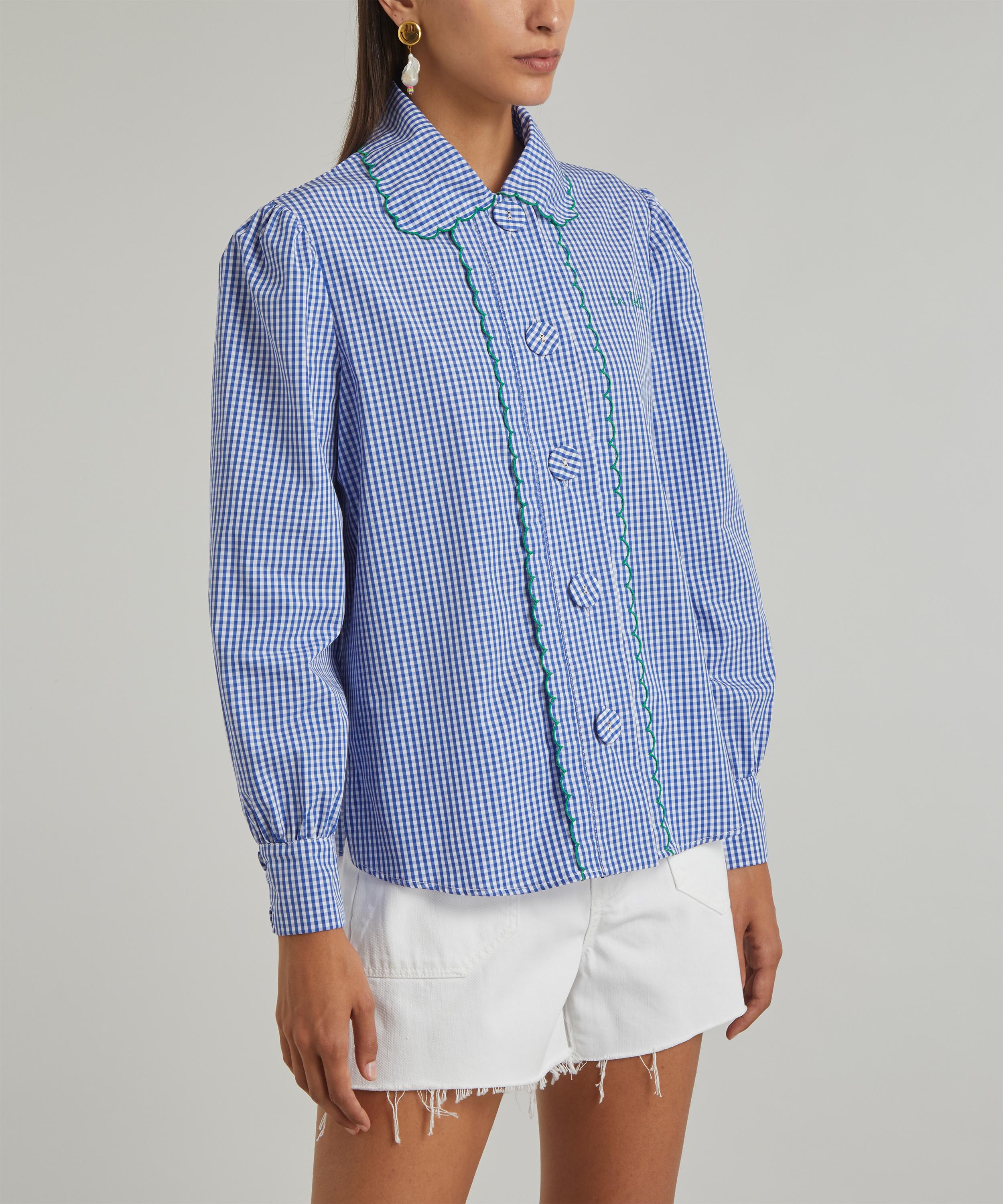 La Veste - Ruffle Check Cotton Shirt image number 2
