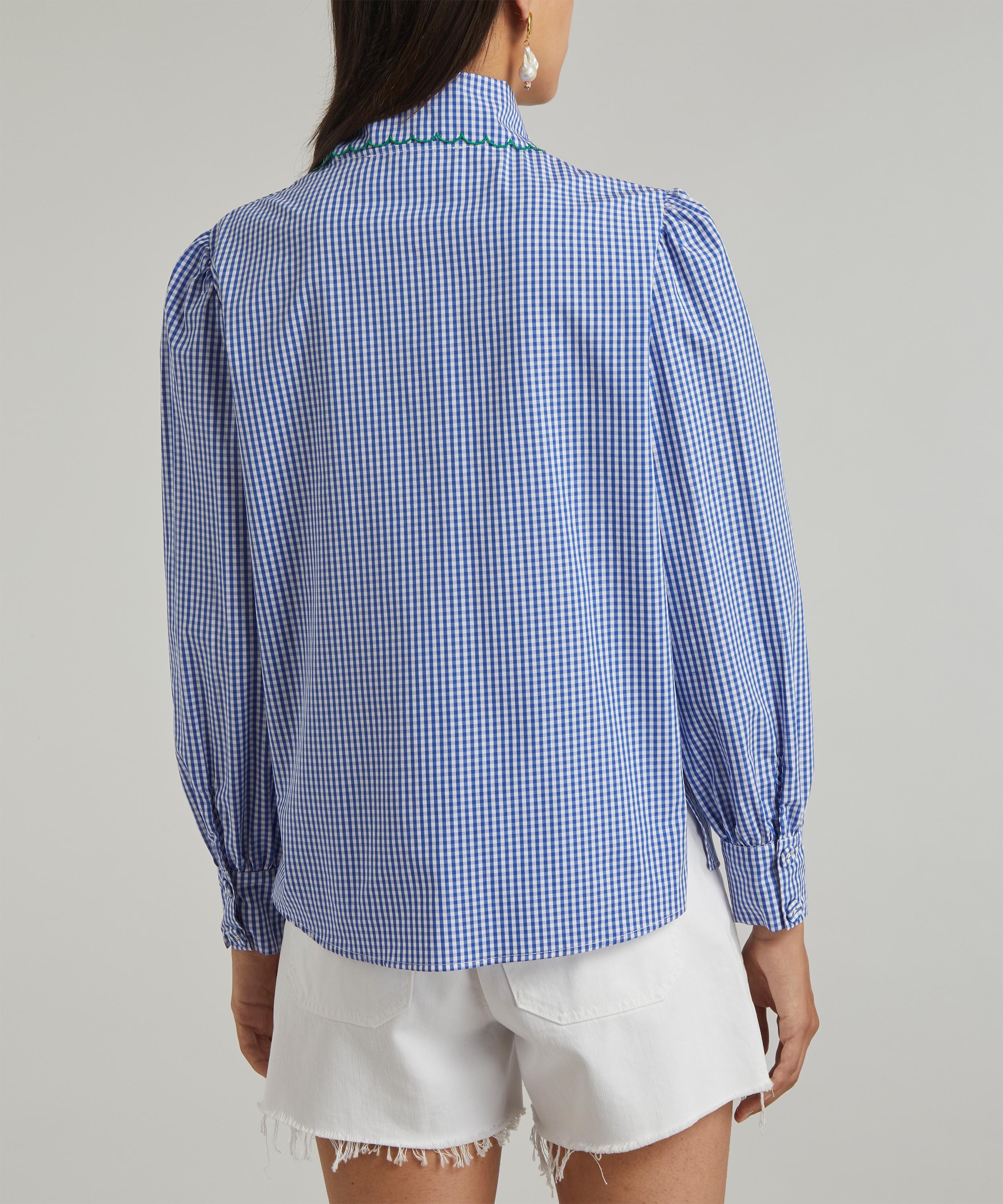 La Veste - Ruffle Check Cotton Shirt image number 3