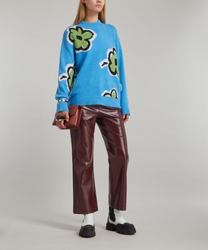 KITRI - Phoebe Blue Painted Floral Sweater image number 1