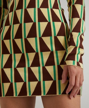 KITRI - Logan Chocolate Tile Knitted Mini-Dress image number 4