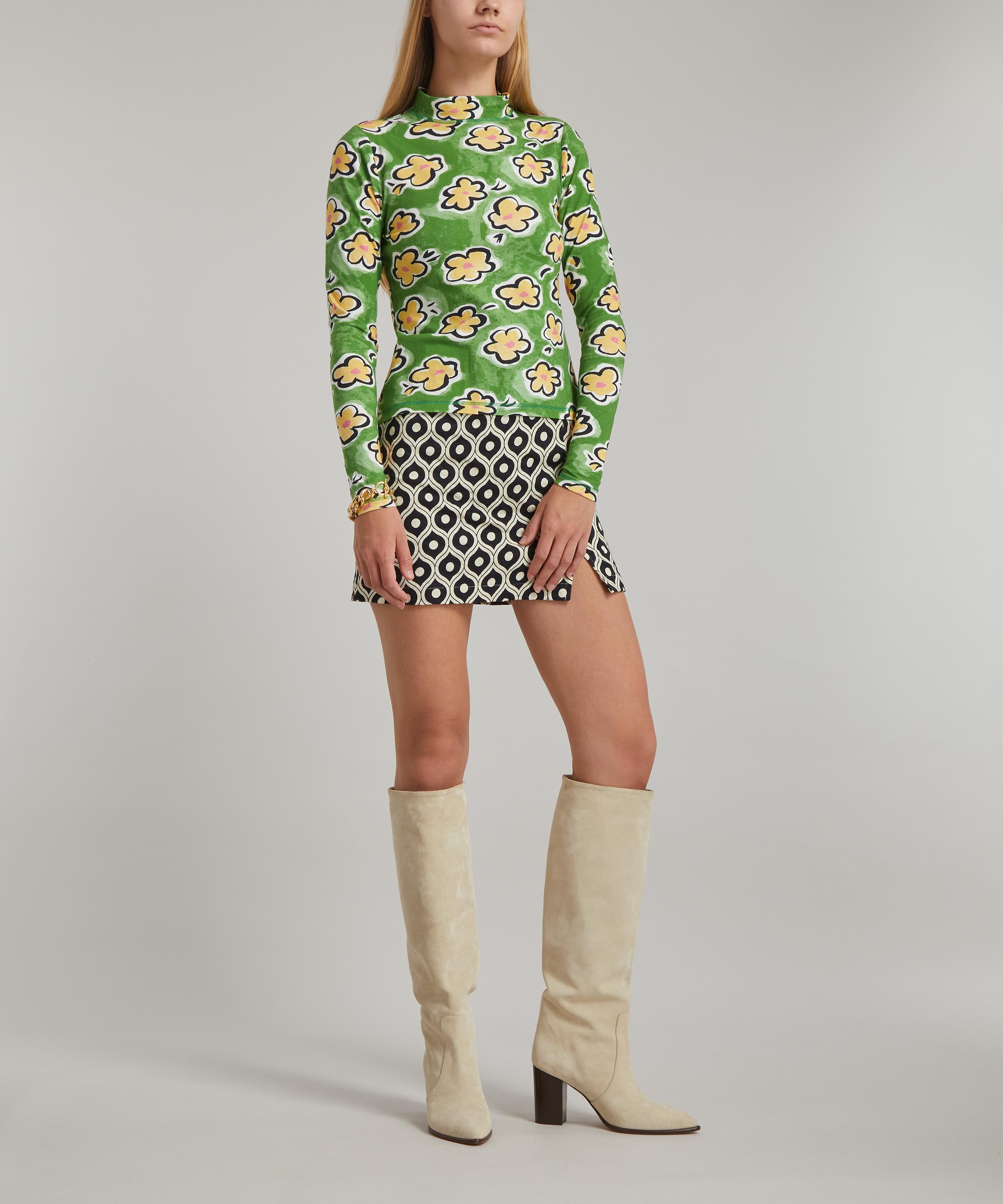 KITRI - Colette Black Wallpaper-Print Mini-Skirt image number 1