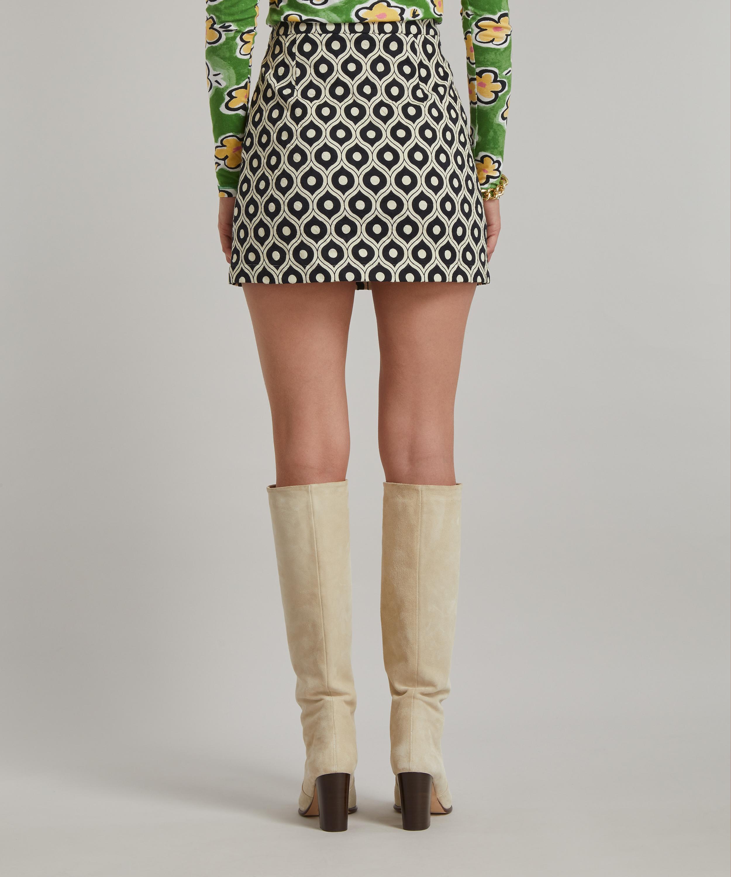 KITRI - Colette Black Wallpaper-Print Mini-Skirt image number 3