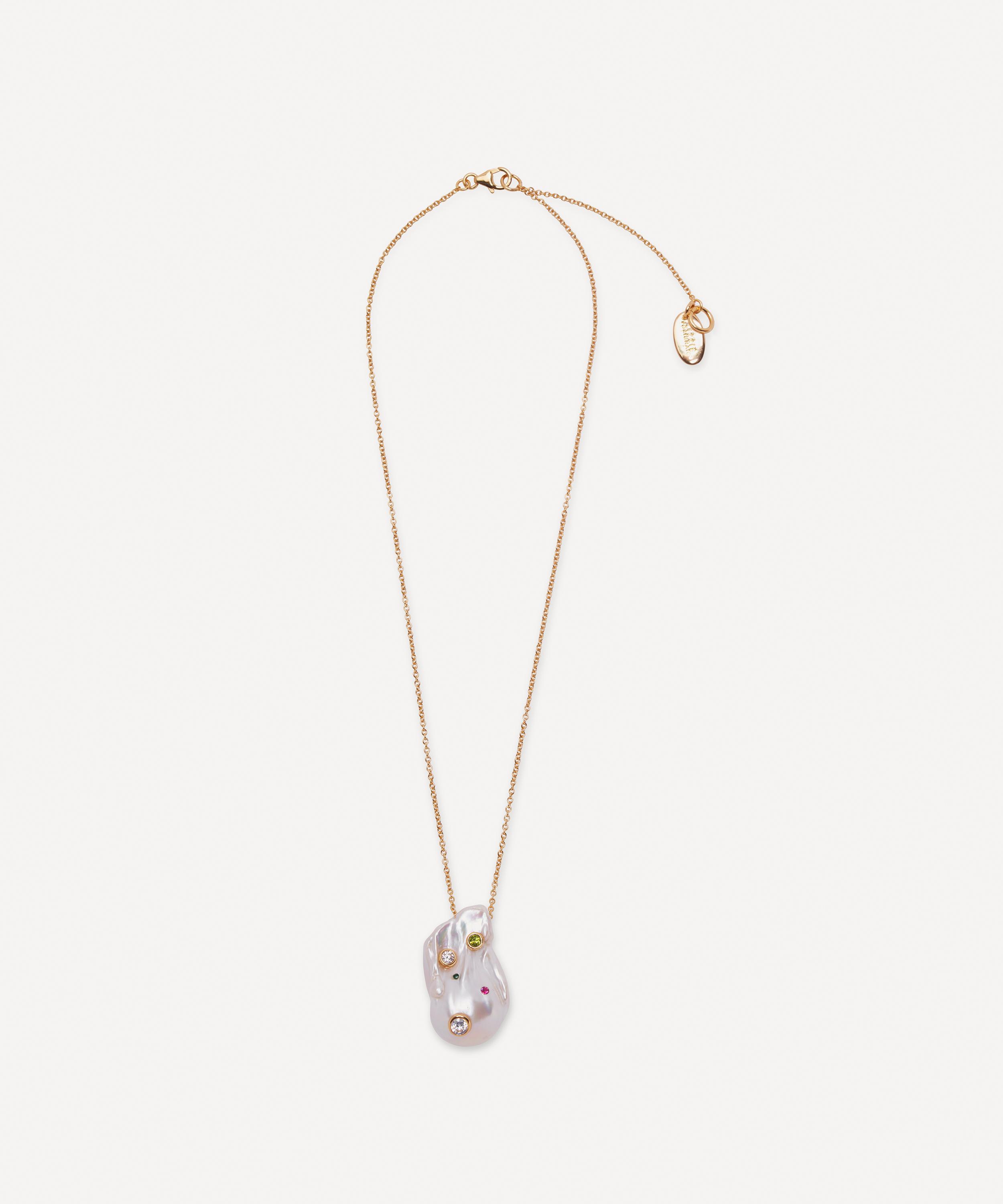 Lizzie Fortunato - Gold-Plated Rainbow Pearl Oasis Pendant Necklace image number 0