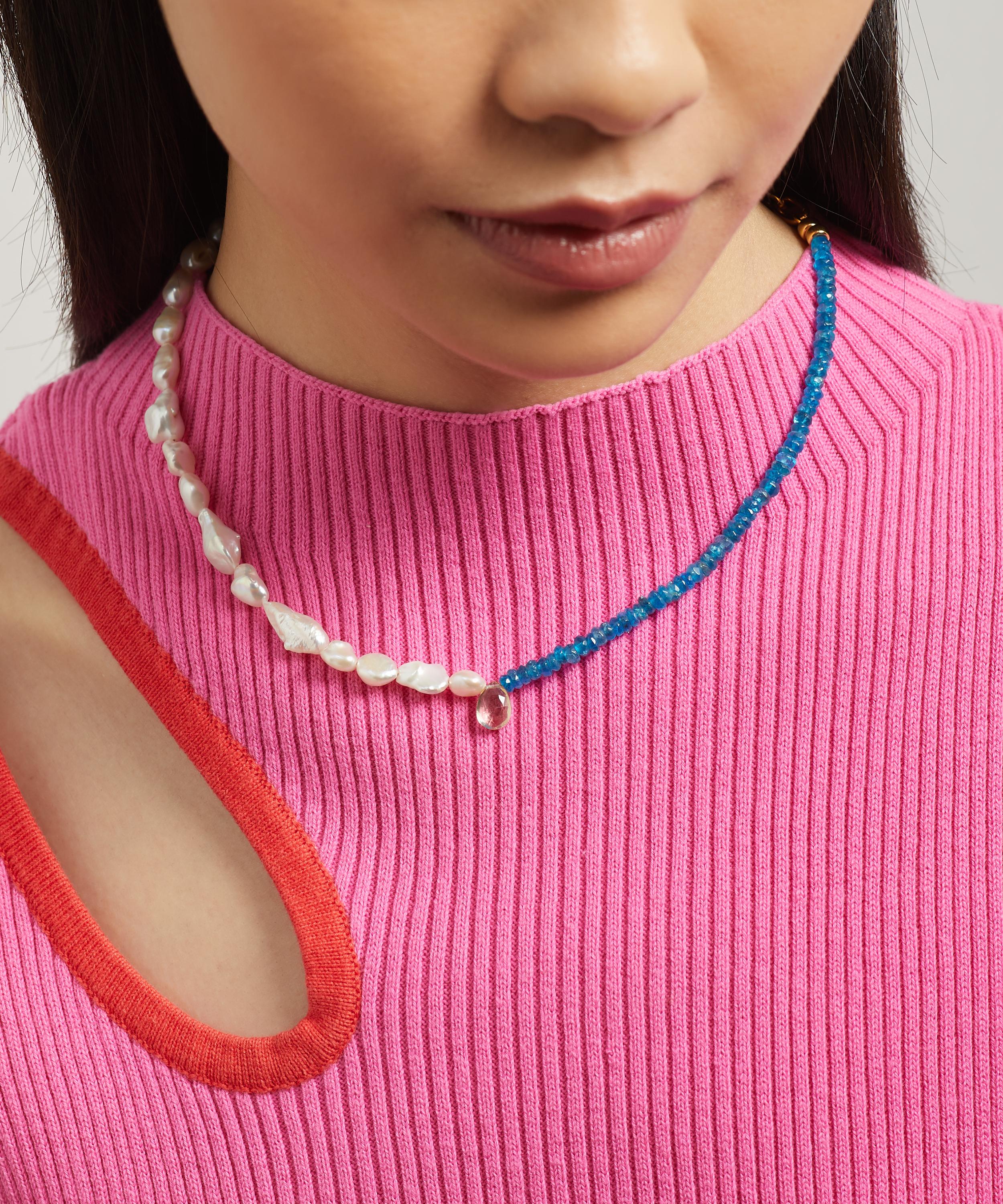 Lizzie Fortunato - Gold-Plated Luss Bead and Pearl Necklace image number 1