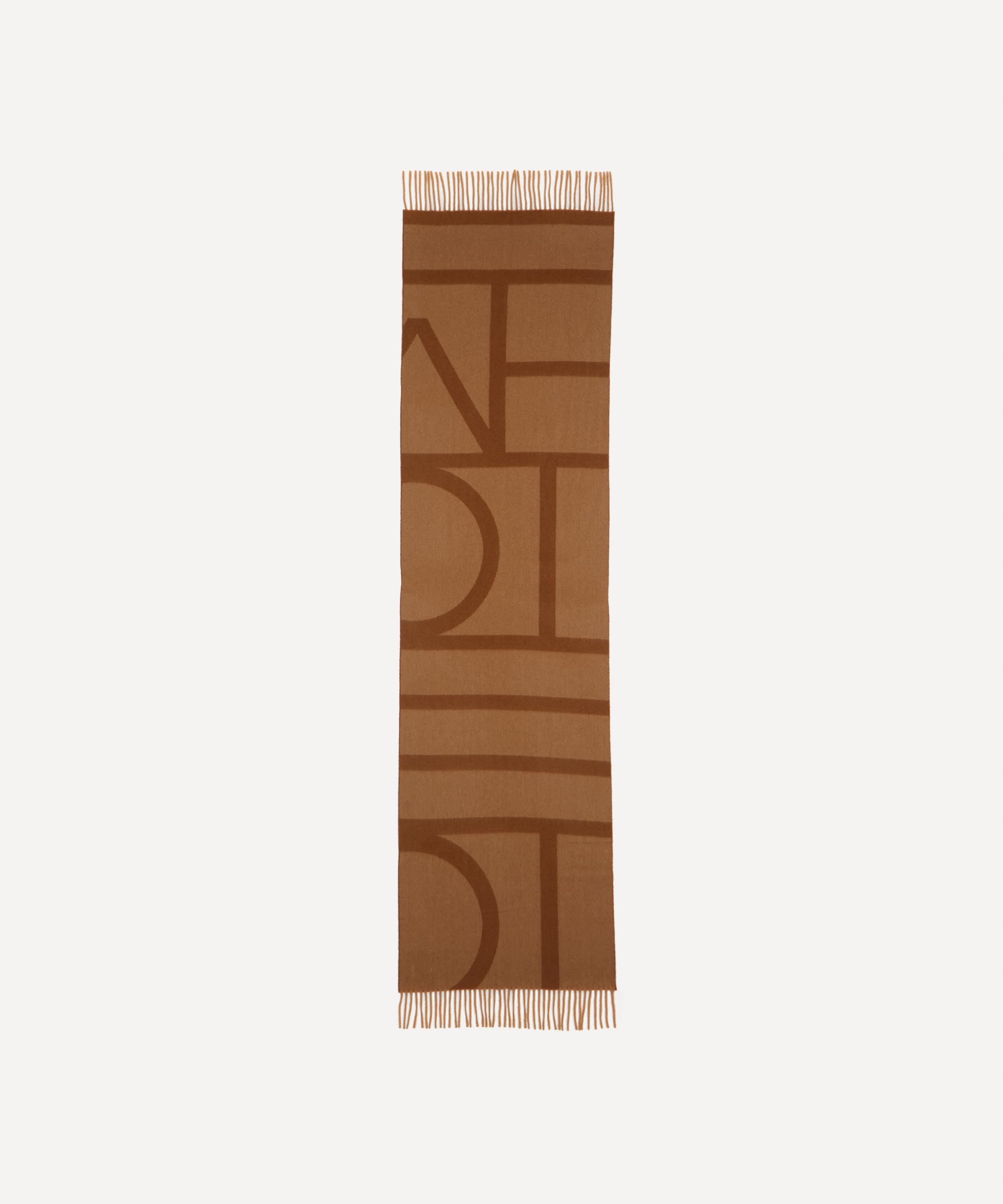 Monogram Jacquard Scarf - Toteme - Wool - Brown