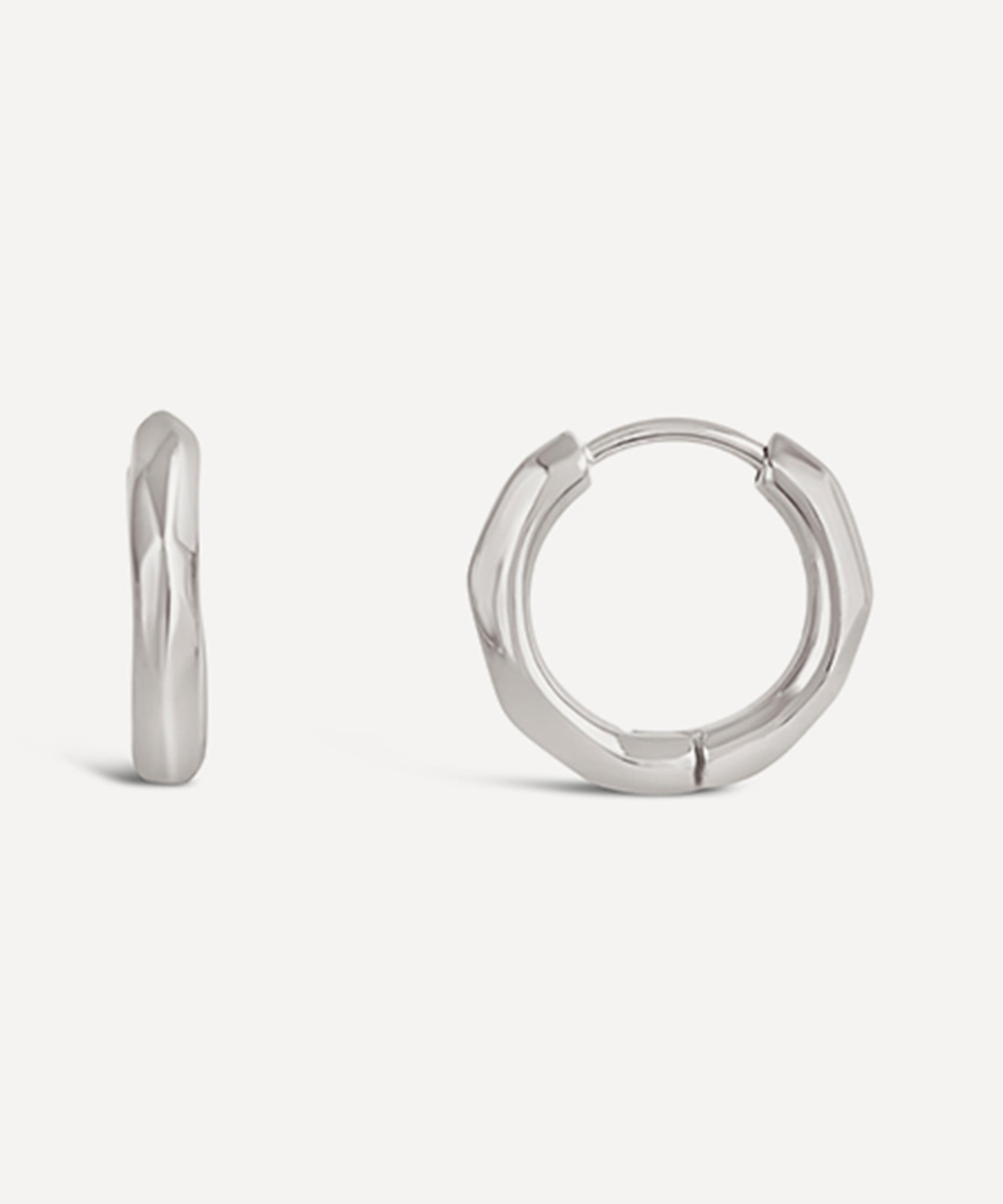 Dinny Hall - Sterling Silver Thalassa Mini Faceted Huggie Hoop Earrings image number 2