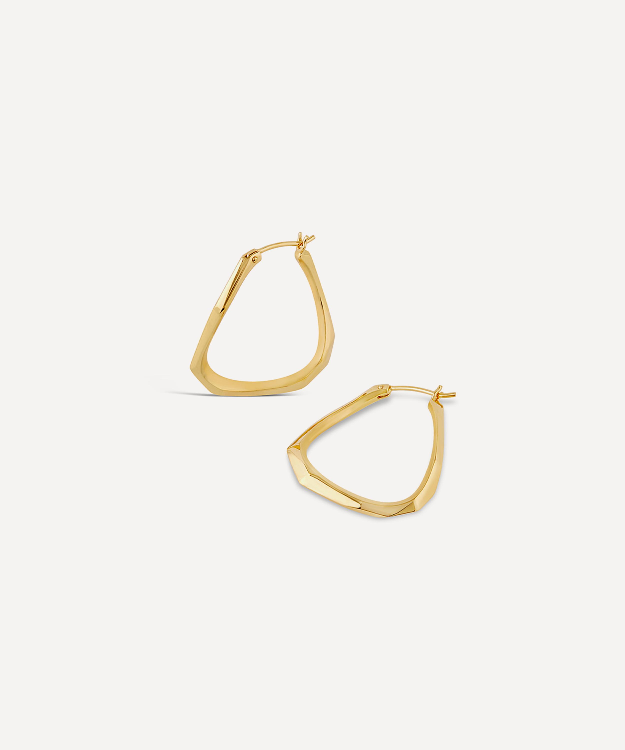 Dinny Hall 22ct Gold-Plated Vermeil Silver Thalassa Medium Faceted Hoop  Earrings | Liberty