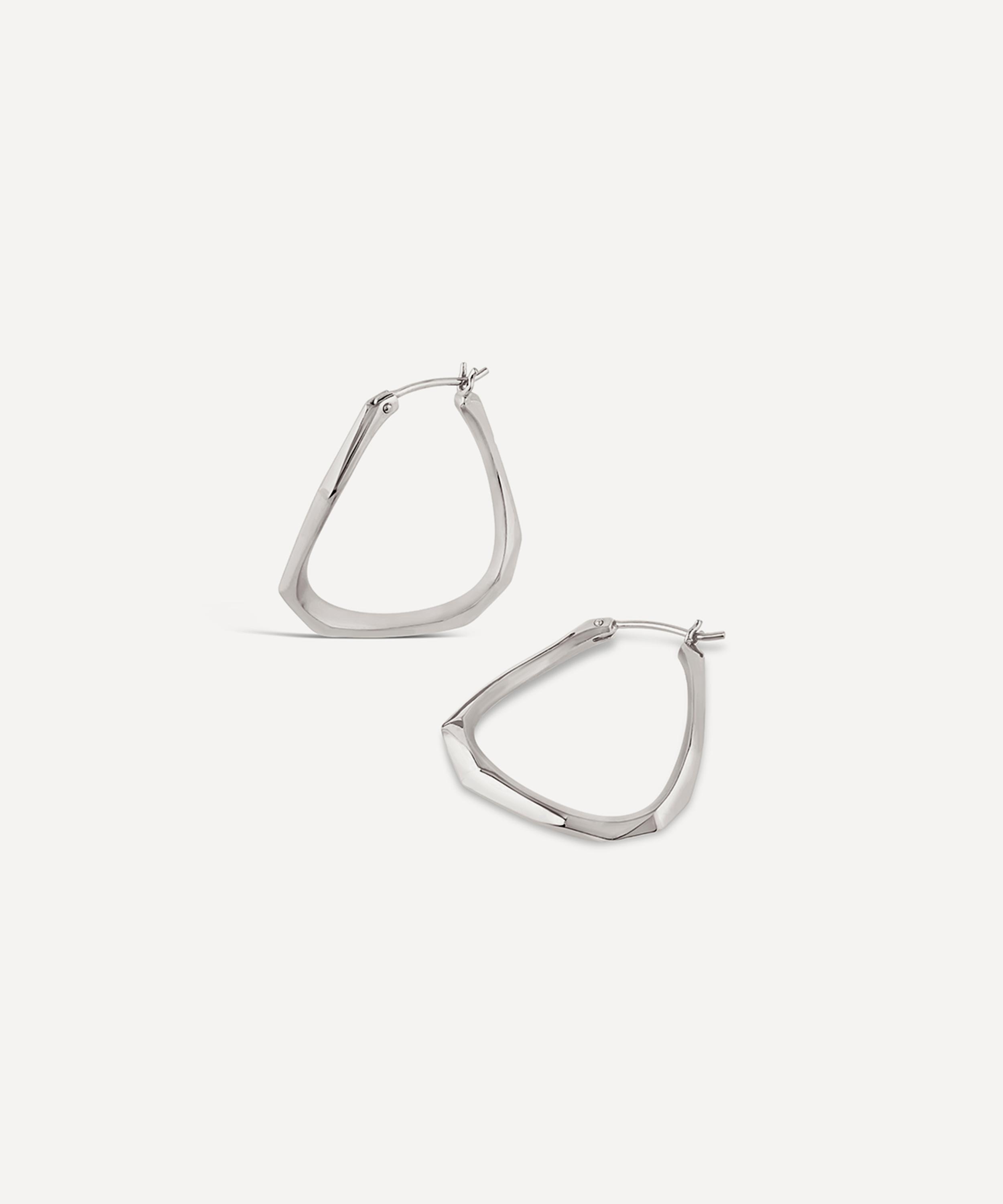 Dinny Hall - Sterling Silver Thalassa Medium Faceted Hoop Earrings image number 0