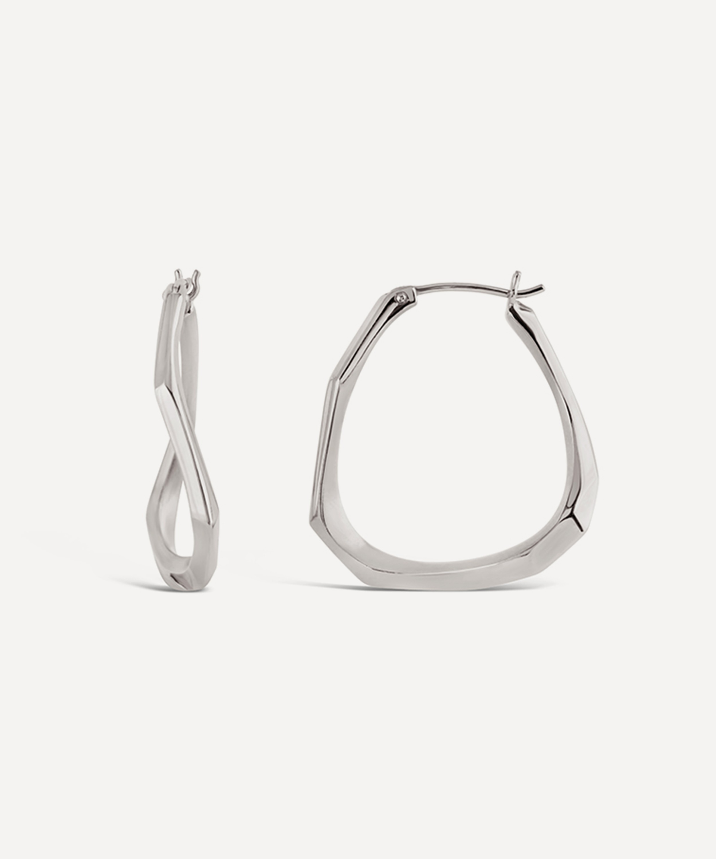 Dinny Hall - Sterling Silver Thalassa Medium Faceted Hoop Earrings image number 2