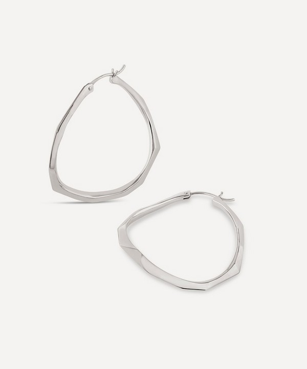 Dinny Hall - Sterling Silver Thalassa Large Faceted Statement Hoop Earrings image number null