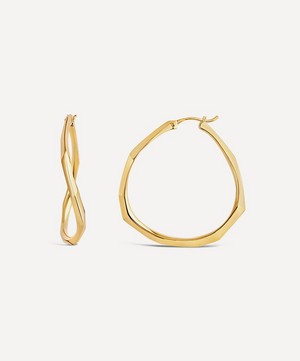 Dinny Hall - 22ct Gold-Plated Vermeil Silver Thalassa Large Faceted Statement Hoop Earrings image number 2