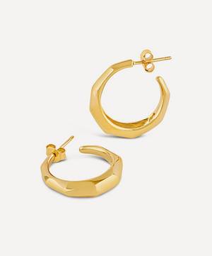 22ct Gold-Plated Vermeil Silver Thalassa Tapering Faceted Chunky Hoop Earrings
