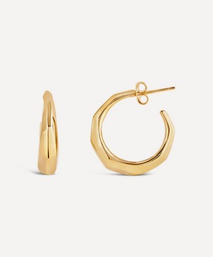 Dinny Hall - 22ct Gold-Plated Vermeil Silver Thalassa Tapering Faceted Chunky Hoop Earrings image number 2