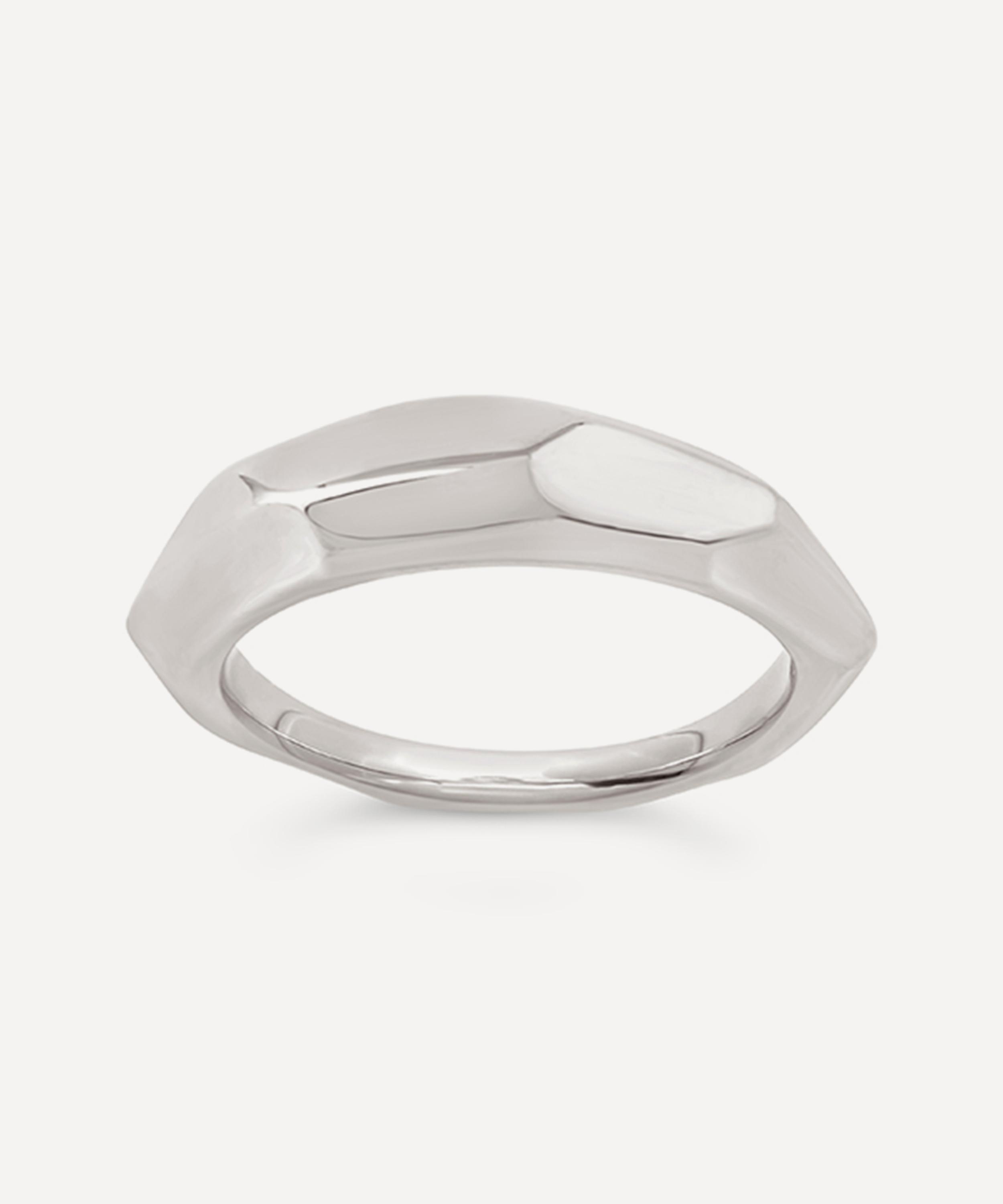 Dinny Hall - Sterling Silver Thalassa Faceted Wide Tapering Ring image number 0