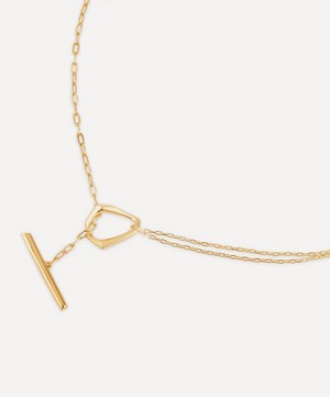 Dinny Hall - 22ct Gold-Plated Vermeil Silver Thalassa Faceted Medium T-Bar Lariat Pendant Necklace image number 2
